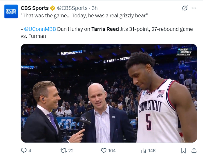 塔里斯-里德单场30+25破NCAA尘封58年纪录